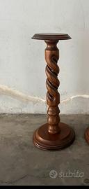Colonna portavaso tornita in legno legno