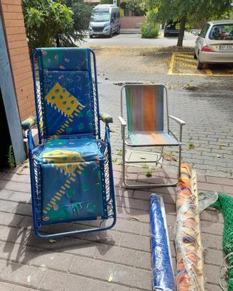 sdrai da mare più ombrellone da mare 
