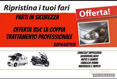 RIGENERAZIONE FARI AUTO 🚘