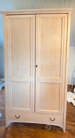 Armadio in legno, non trattato, due ante
