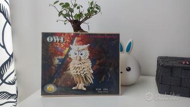 Puzzle 3D in legno – Kit gufo da montare