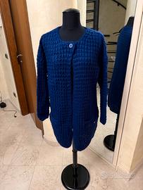 Benetton Cardigan bluette Tg.40 Nuovo