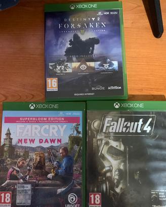 Fallout 4, far cry new dawn e destiny 2 xbox one