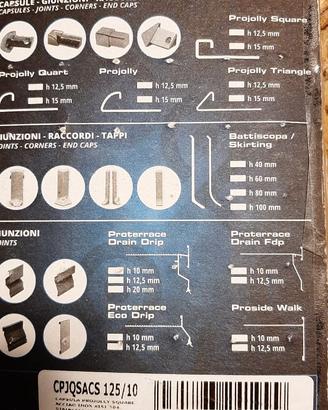 5 Nuove capsule giunzioni profili acciaio mm.125
