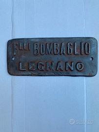 Targa ghisa f.lli Bombaglio Legnano