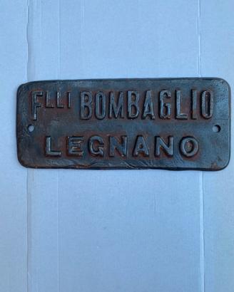 Targa ghisa f.lli Bombaglio Legnano