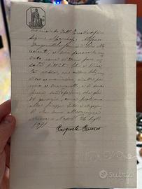Documento manoscritto originale - Napoli 1891.