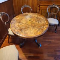 Tavolo antico '800 inglese  +  4 sedie
