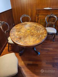 Tavolo antico '800 inglese  +  4 sedie
