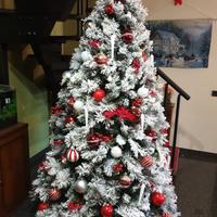 Albero di Natale innevato 210cm luci twinkly