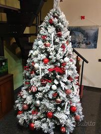 Albero di Natale innevato 210cm luci twinkly