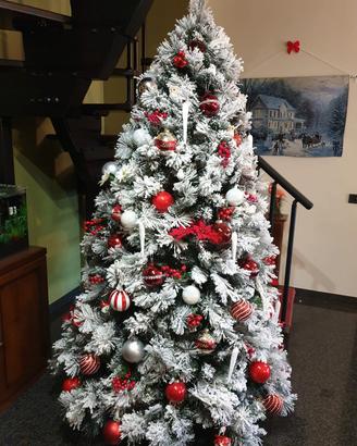 Albero di Natale innevato 210cm luci twinkly