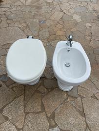 Coppia sanitari WC water e bidet completi