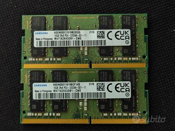 32Gb (2x16Gb) Samsung DDR4 Sodimm 3200Mhz