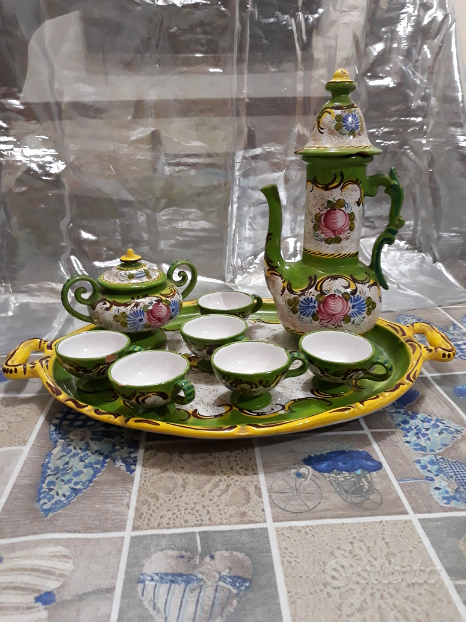 Porta Bustine Tè In Ceramica A Forma Di Teiera - Set Di 4 Piattini Eleganti Per Tè E Tisane - Idea Regalo Vintage - Foto 9