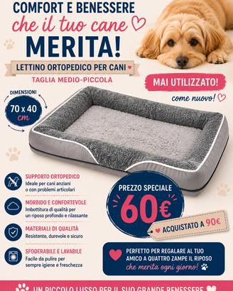 Lettino ortopedico cane 