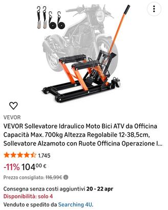 Sollevatore Idraulico Moto 