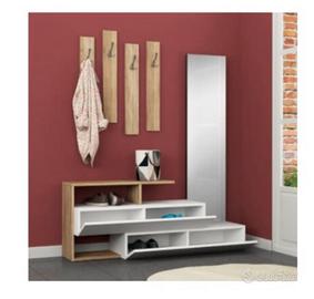 Mobile ingresso moderno salvaspazio con specchiera