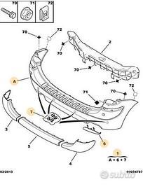 Paraurti posteriore citroen xsara picasso dal 2004