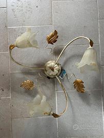 Lampadario ferro battuto