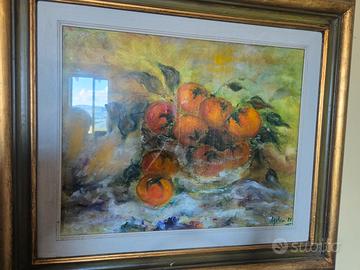 Quadro dipinto olio su tela Ugolini natura morta