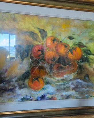 Quadro dipinto olio su tela Ugolini natura morta