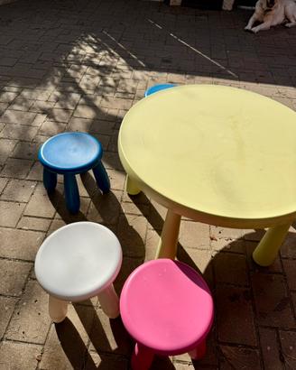 Tavolo Ikea Mammut e quattro sgabelli