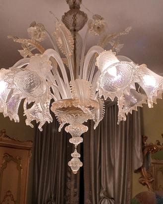 lampadario in vetro di Murano