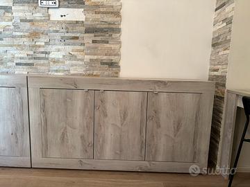 Mobile basso credenza in legno effetto rovere