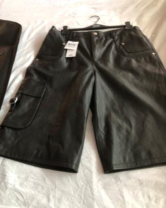 Gonna pantalone in vera pelle Moschino