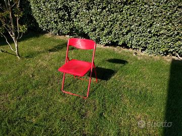 Sedia pieghevole rossa