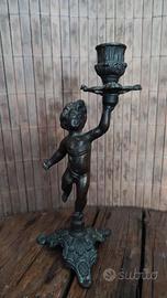 candelabro candeliere putto ottone vintage