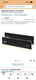 RAM Crucial 64GB (2x32GB) DDR4 3200 MHz