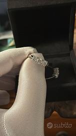 Anello trilogy in argento925 moissanite da 0.50ct