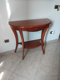 Elegante console a semiluna in arte  povera