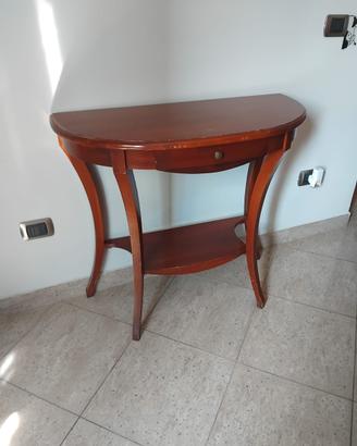 Elegante console a semiluna in arte  povera