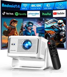 Videoproiettore smart + Schermo motorizzato 2x2 mt
