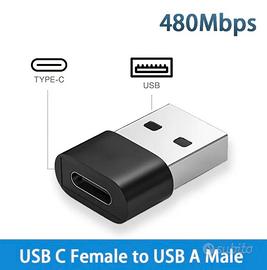 Set di 4 Adattatori USB-A Maschio a USB-C Femmina 