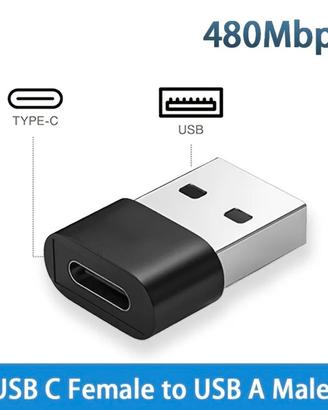 Set di 4 Adattatori USB-A Maschio a USB-C Femmina 