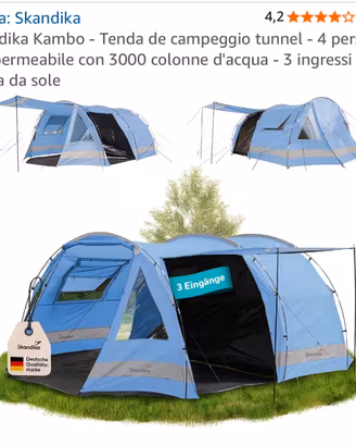 Tenda da campeggio 4 posti - NUOVA
