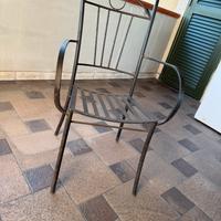 Sedia da esterno in ferro battuto