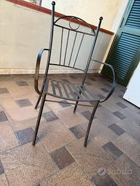 Sedia da esterno in ferro battuto