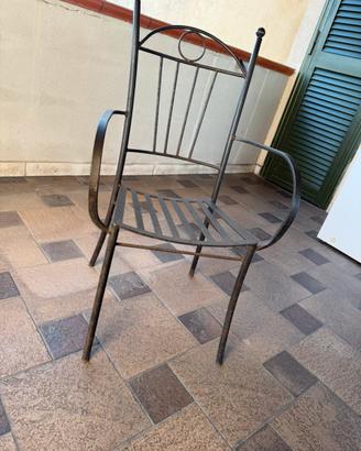 Sedia da esterno in ferro battuto