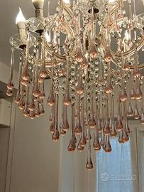 lampadario di murano a gocce