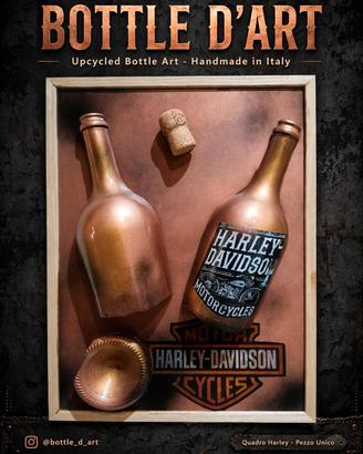 Harley Davidson quadro bottiglia resina