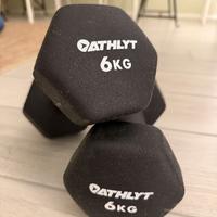 Coppia manubri gommati 6Kg Athlyt
