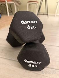 Coppia manubri gommati 6Kg Athlyt