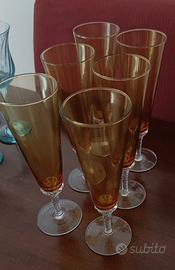flute set 6 bicchieri vintage 