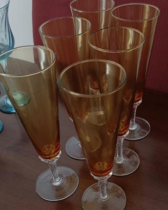 flute set 6 bicchieri vintage 