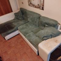 Divano-letto verde componibile 